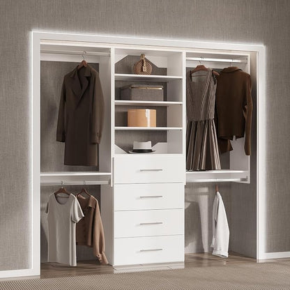 4 Drawer Short Tower Closet Unit, Modular Closet System, Wood Closet System - Image 7