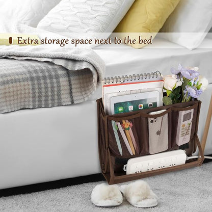 Bedside Storage Organizer with Power Strip Holder and Adjustable Straps Bed - Image 3