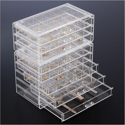 ProCase Acrylic Earrings Holder Organizer Box -Clear, 8 Layers | 133 Jewelry by ProCase