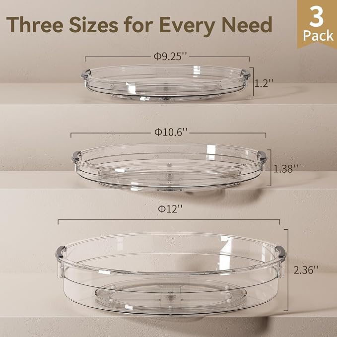 LAMU 3 Pack Lazy Susan Organizer Turntable - Image 6