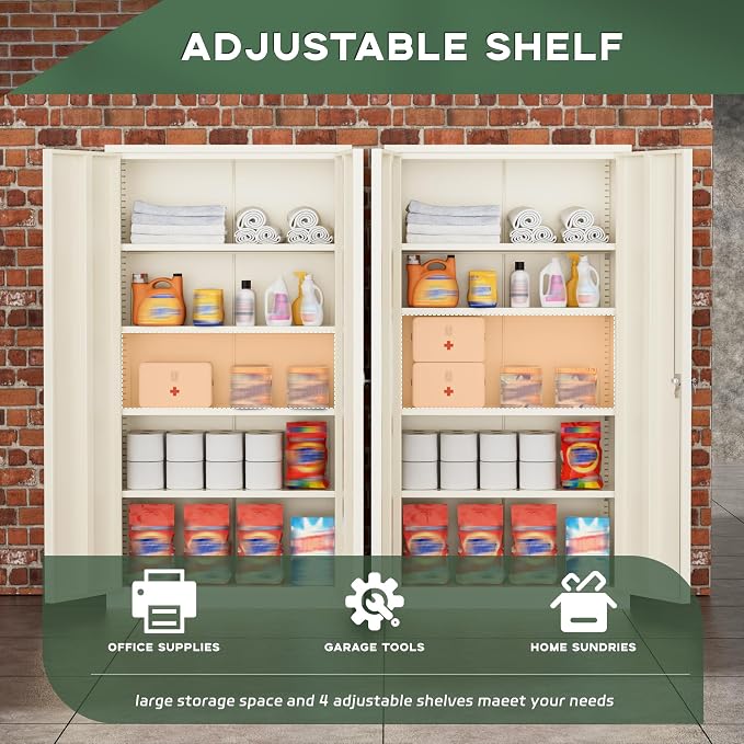 Greenvelly Metal Garage Storage Cabinet - Image 4