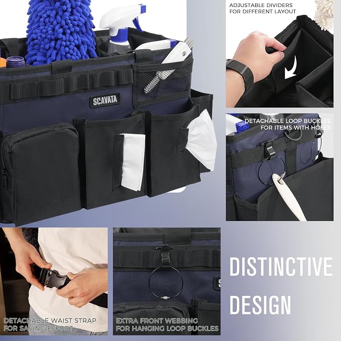 SCAVATA Wearable Cleaning Caddy Bag, Cleaning Caddy Supplies Organizer - Image 3