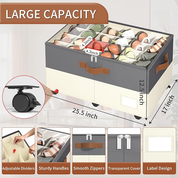 Foyego Shoe Organizer for Closet, Shoe Storage Organizer - Image 2