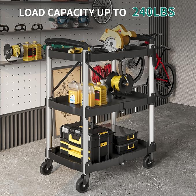 YITAHOME 3-Tier Folding Utility Cart - Image 4