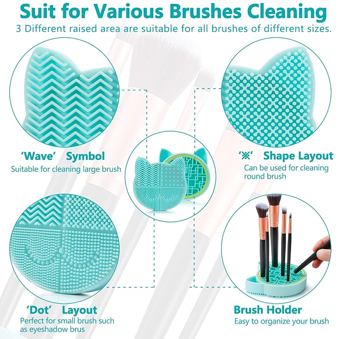 TailaiMei 2 in 1 Makeup Brush Cleaning Mat - Image 3