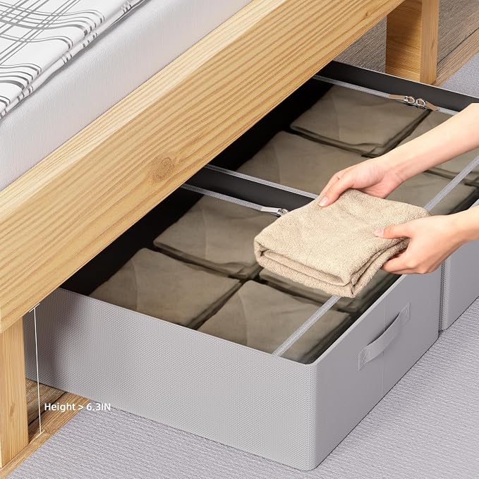CYhom Under Bed Storage Bins Frame Storage Box Oxford Fabric Sturdy Underbed - Image 7