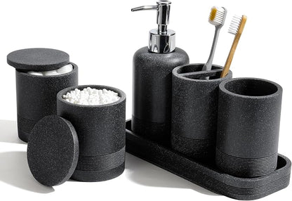Bathroom Accessories Set, 6-Piece Bathroom Accessory Set, Toothbrush Holders Set by YMXYJM