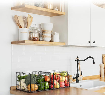 Metal Wire Basket Organizer Foldable Set of 6, Food Storage Mesh Bin - Image 5
