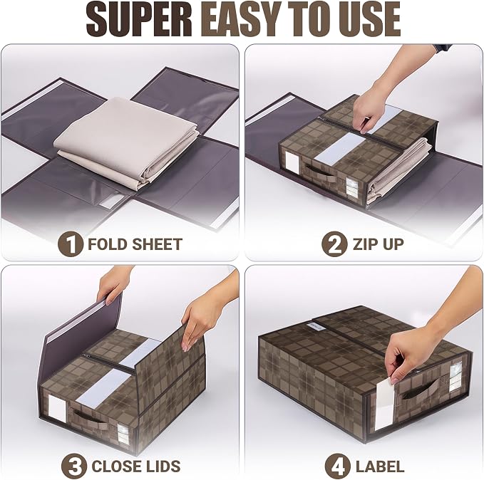 4 Pack Bed Sheet Organizer and Storage - Image 6