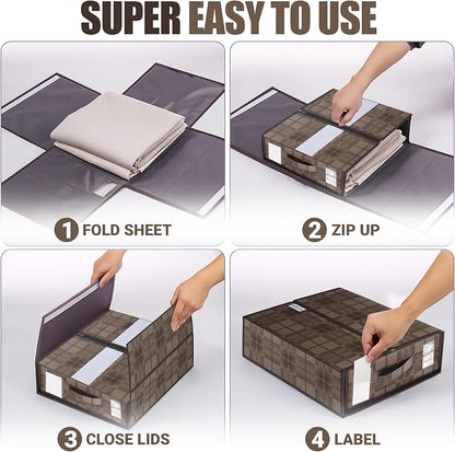 4 Pack Bed Sheet Organizer and Storage - Image 6