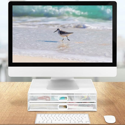 Mount-It! Mesh Computer Monitor Stand Riser Desk Organizer - Image 9