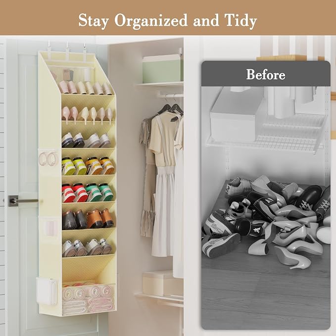 Criusia Shoe Storage, Over the Door Shoe Organizer, Hanging Closet Shoe Storage - Image 2