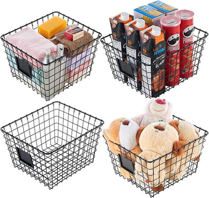 JUNCHU CHERRY 4 Pack【Large】 Wire Handmade Storage Basket by JUNCHUCHERRY