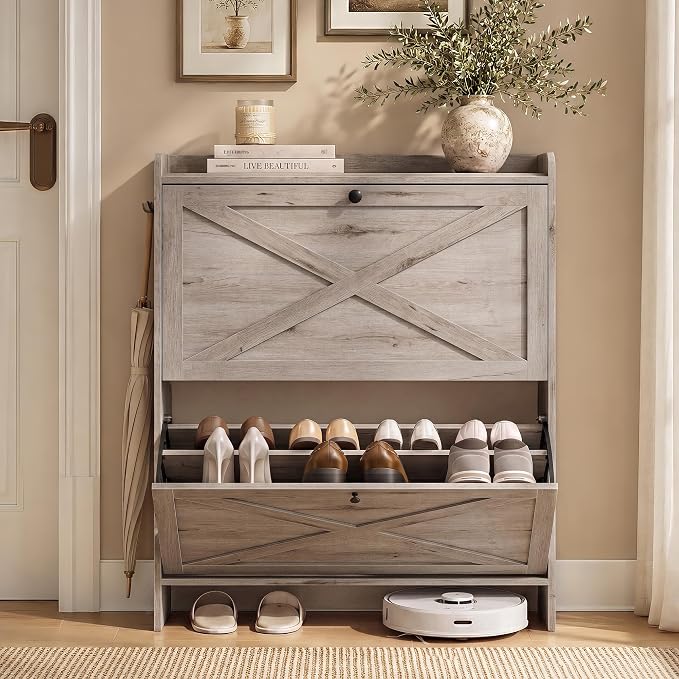 VASAGLE Shoe Storage Cabinet Organizer by VASAGLEbySONGMICSHOME