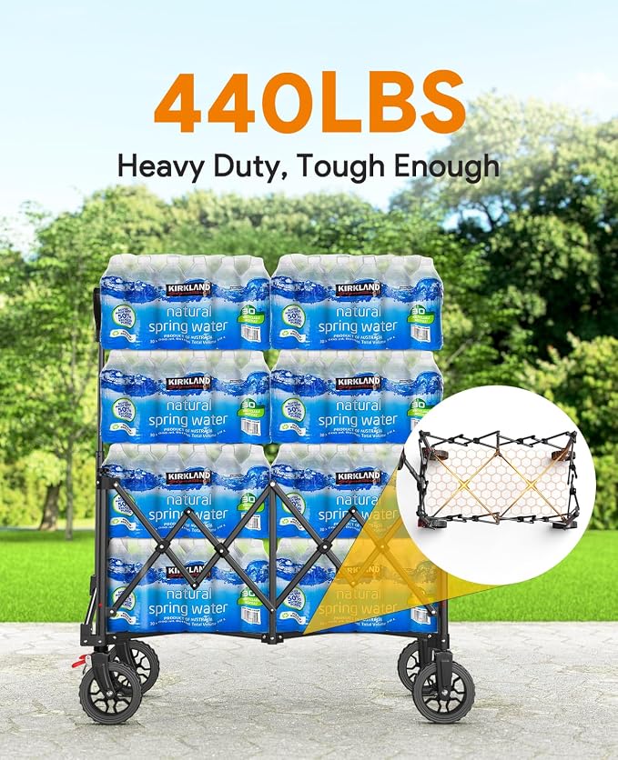 Collapsible Foldable Wagons, 440lbs Capacity Wagons Carts Foldable - Image 4