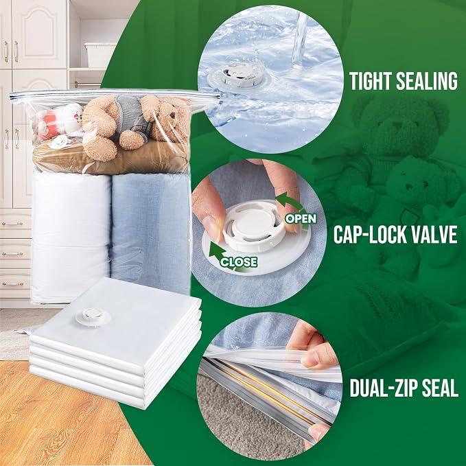 TAILI 6 Pack Vacuum Storage Bags, Jumbo Size, Vacuum Seal Bag - Image 4