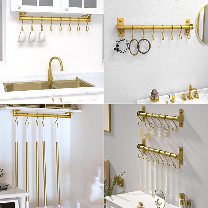 Dseap Kitchen Utensil Holder Hanger, Pot and Pan Rack Wall Mounted, Kitchen Rail - Image 7