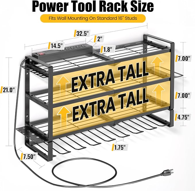 MOOMSINE Large Power Tool Organizer Wall Mount - Image 3