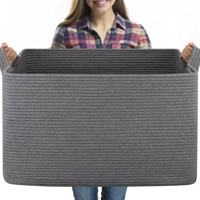 95L Extra Large Blanket Basket, Nursery Blanket Storage by OIASKET