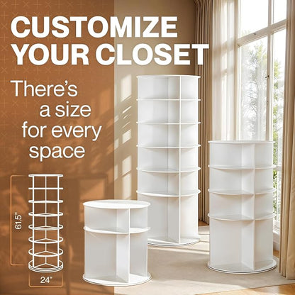 LOFT + IVY 7 Tier Rotating Shoe Rack Tower – 360° Spinning Storage Organizer - Image 7
