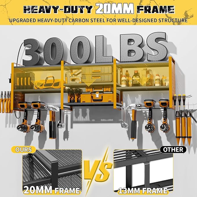 Power Tool Organizer with Charging Station Wall Mount, 3 Layer Expanded Heavy - Image 6