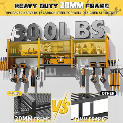 Power Tool Organizer with Charging Station Wall Mount, 3 Layer Expanded Heavy - Image 6