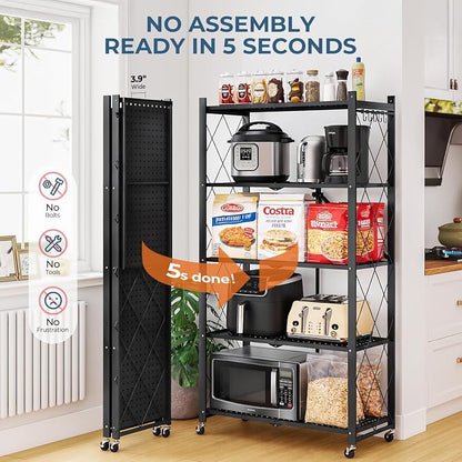 Upgraded 18% Thickened Portable 5-Tier Foldable Storage Shelves - Image 4