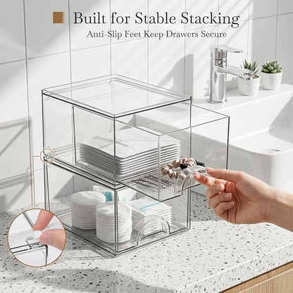 8 Pack Small Clear Stackable Acrylic Storage Boxes - Image 7