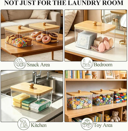 Dryer Sheet Holder with Lid, Dryer Sheet Dispenser with 6 Labels, Laundry Sheet - Image 6