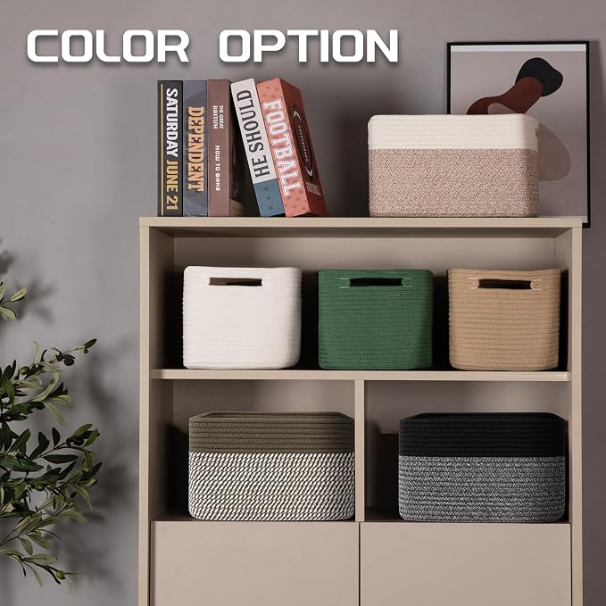 4 Pack Storage Baskets for Organizing, Woven Baskets for Shelves - Image 4