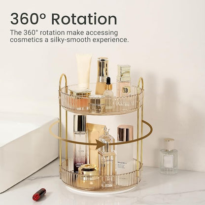 Rotating Makeup Organizer for Vanity 2 Tier - Image 2