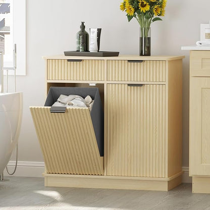 Natural Double Tilt Out Laundry Hamper Cabinet Laundry Basket Cabinet Hidden by Mepplzian