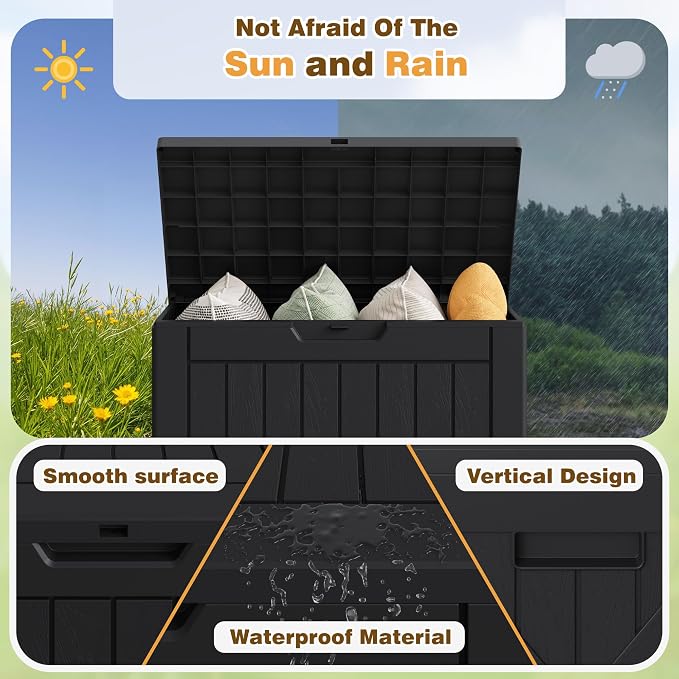 Flamaker Resin Deck Box 40 Gallon Waterproof Outdoor Storage Box | Indoor - Image 5