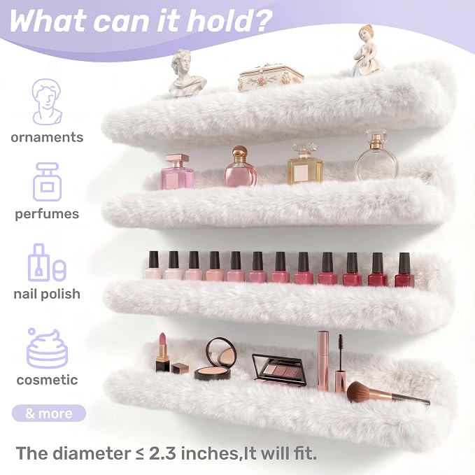 Care&More YJ 15 Inch Nail Polish Shelves, Sunglasses, Essential Oils, Plush - Image 5