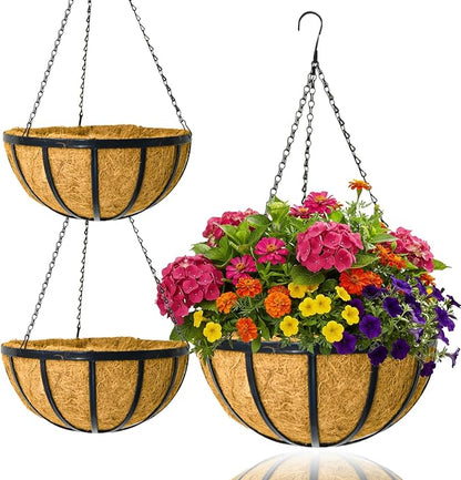12 Inch 2 Pack Metal Hanging Planter Basket by GYATSOCYGwomenswardrobe