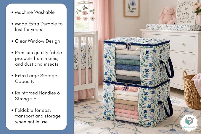 Chaos Cleared Canvas Storage Bags Designer Organizer 2 Pack – Seasonal Storage - Image 6
