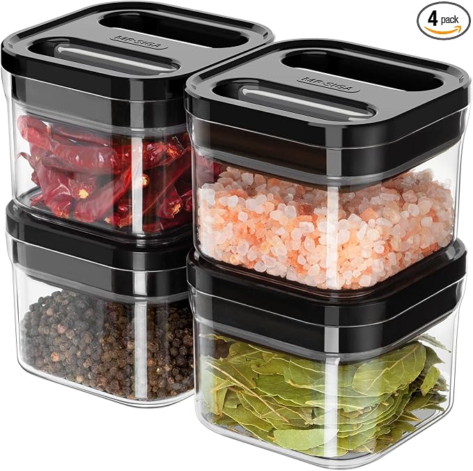 MR.SIGA 4 Pack Airtight Food Storage Container Set, BPA Free Kitchen Pantry by MRSIGA