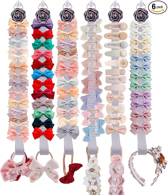6PCS Bow Holder Hair Bow Organizer, Baby Decorative Hair Accessories Organizer by BFNAAgirl