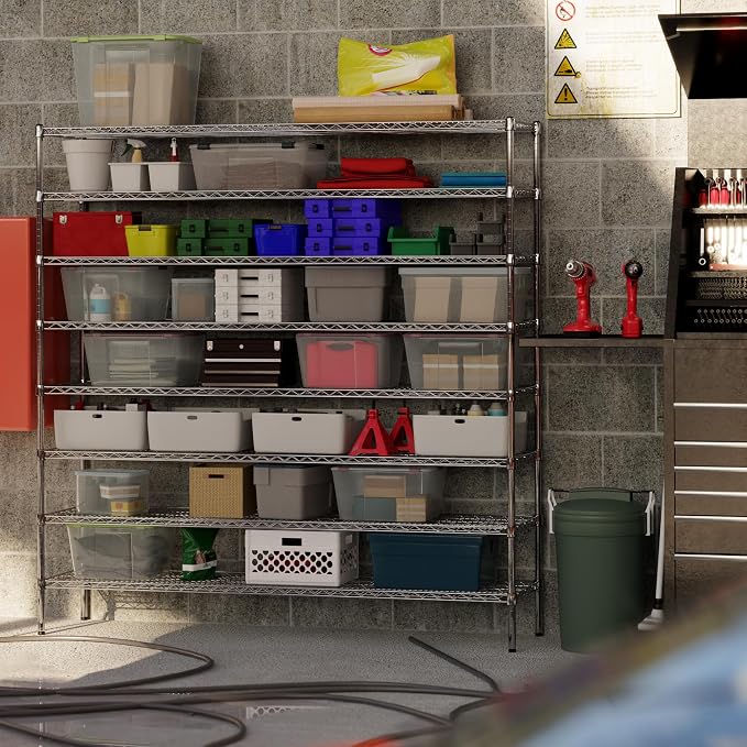 18" Deep x 72" Wide x 74" Height Wire Shelving Kit | 8-Tier | NSF Commercial - Image 7