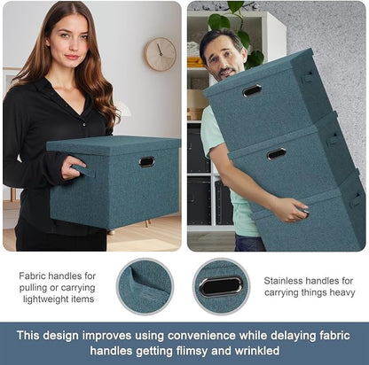 Large 17" 36 Quart Collapsible Stackable Storage Bins - Image 5