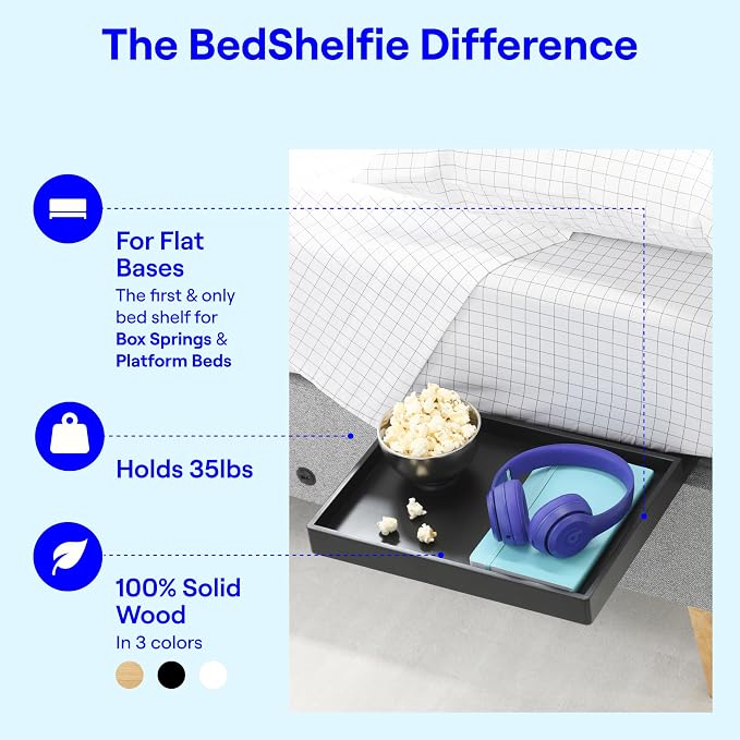 BedShelfie Bedside Shelf for Dorm Room Bunk Bed & Top Bunk, College Dorm Room - Image 6