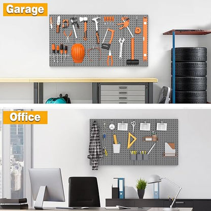 Pegboard Smith Metal Pegboard Panels 12" x 24", 4 Pack Black Wall Mounted Tool - Image 8