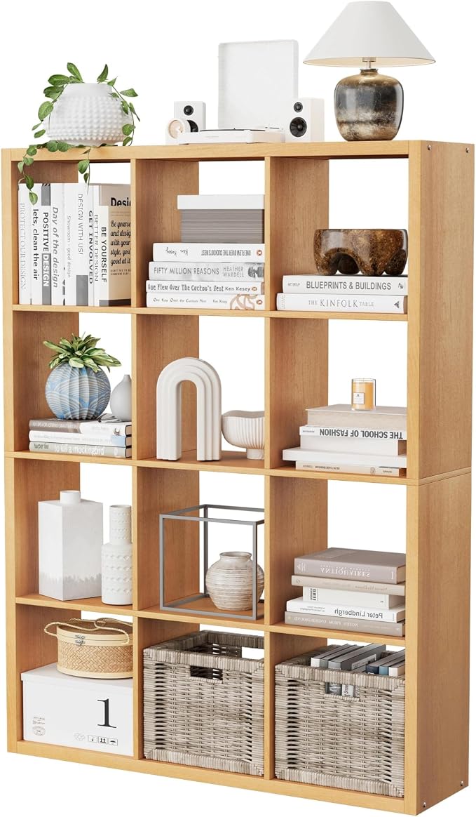 12 Cube Storage Organizer, Wooden Cube Shelf Bookcase - Image 9