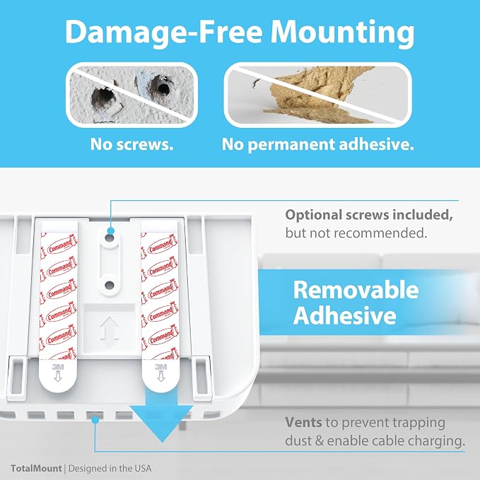 TotalMount Hole-Free Remote Holder – Eliminates Need to Drill Holes in Your Wall - Image 4