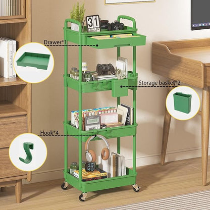 4 Tier Rolling Utility Cart - Image 3