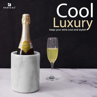 Radicaln Marble Wine Chiller 6.5" Inches White Handmade Insulated Cooler - Image 3