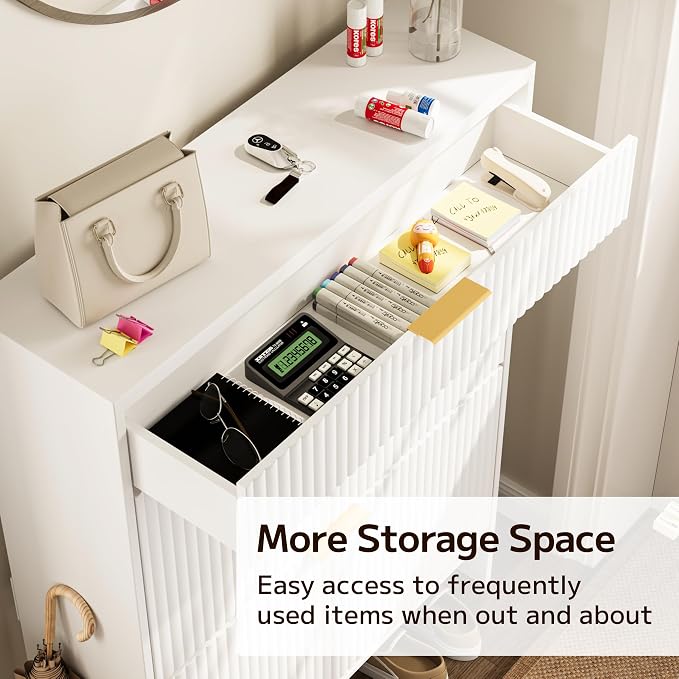 Fluted Shoe Cabinet Storage - Image 4
