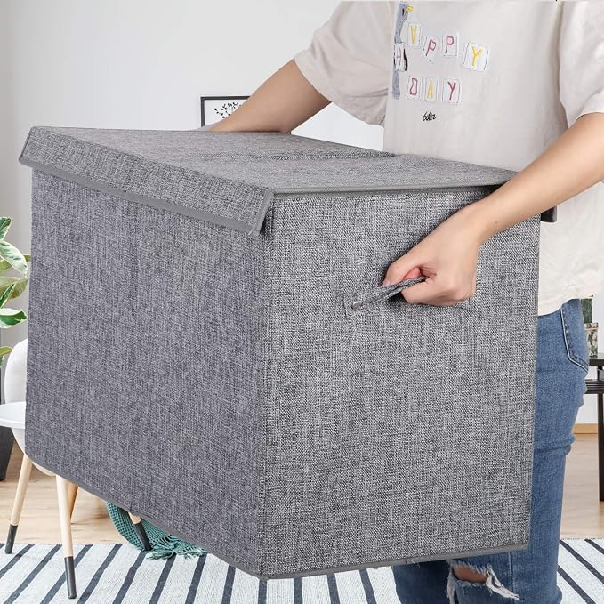 Large Toy Box Storage with Lid, Collapsible Sturdy Toy Chest Storage Bin | Toy - Image 5