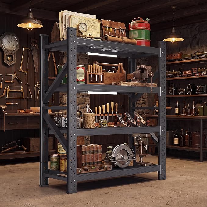 60" W Heavy Duty Garage Shelving, 5000LBS Industrial 4-Tier Rack | 69"H x 70"W by TXTDPL