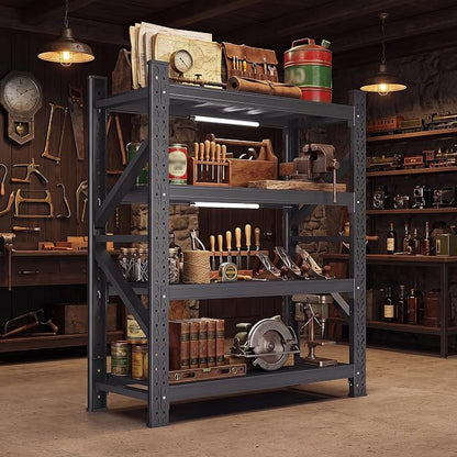 60" W Heavy Duty Garage Shelving, 5000LBS Industrial 4-Tier Rack | 69"H x 70"W by TXTDPL